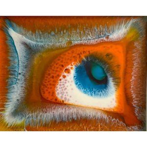 Original Art “Dragon’s Eye” Resin Artwork Painting by Tristina Dietz Elmes 9x11"